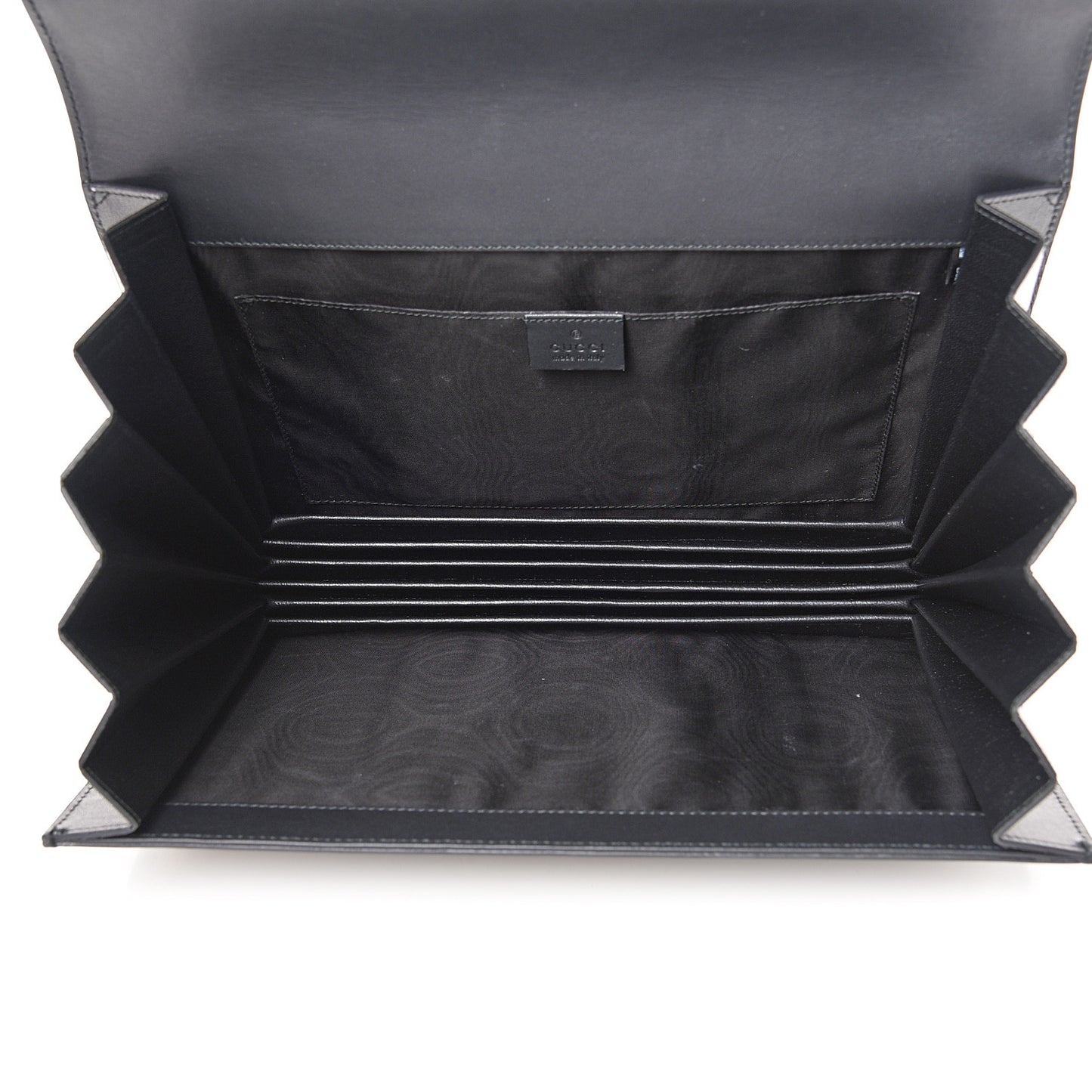 X SEGA Calfskin GUCCY Stars Portfolio Bag Black Gold