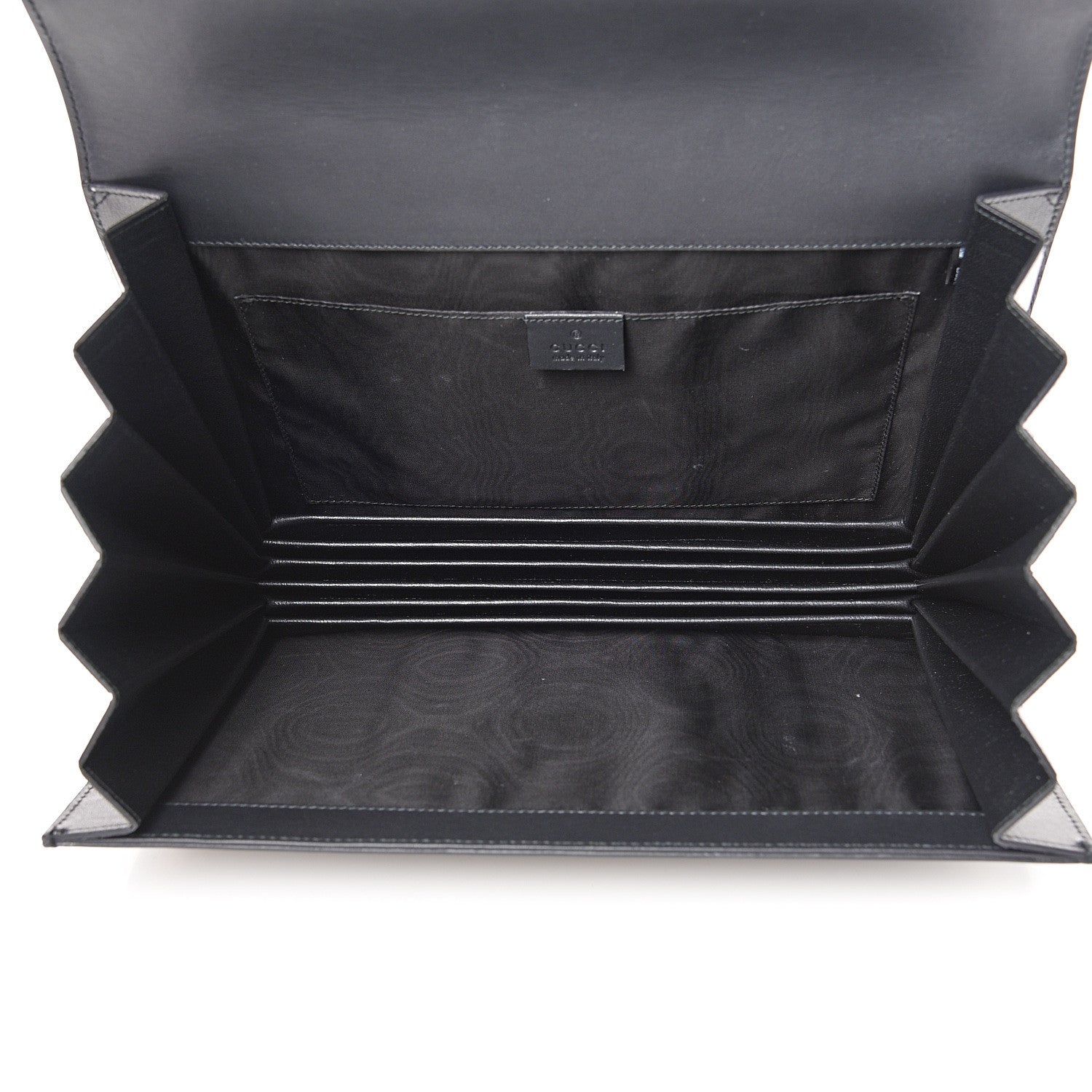 Gucci X SEGA Calfskin GUCCY Stars Portfolio Bag Black Gold 4 of 10