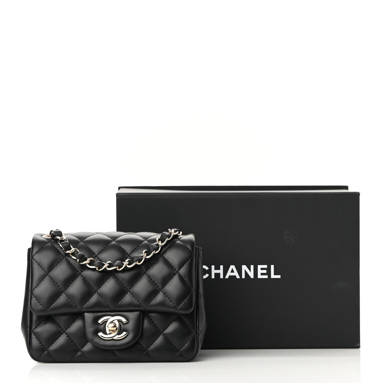 Chanel Lambskin Quilted Mini Square Flap Black 11 of 11