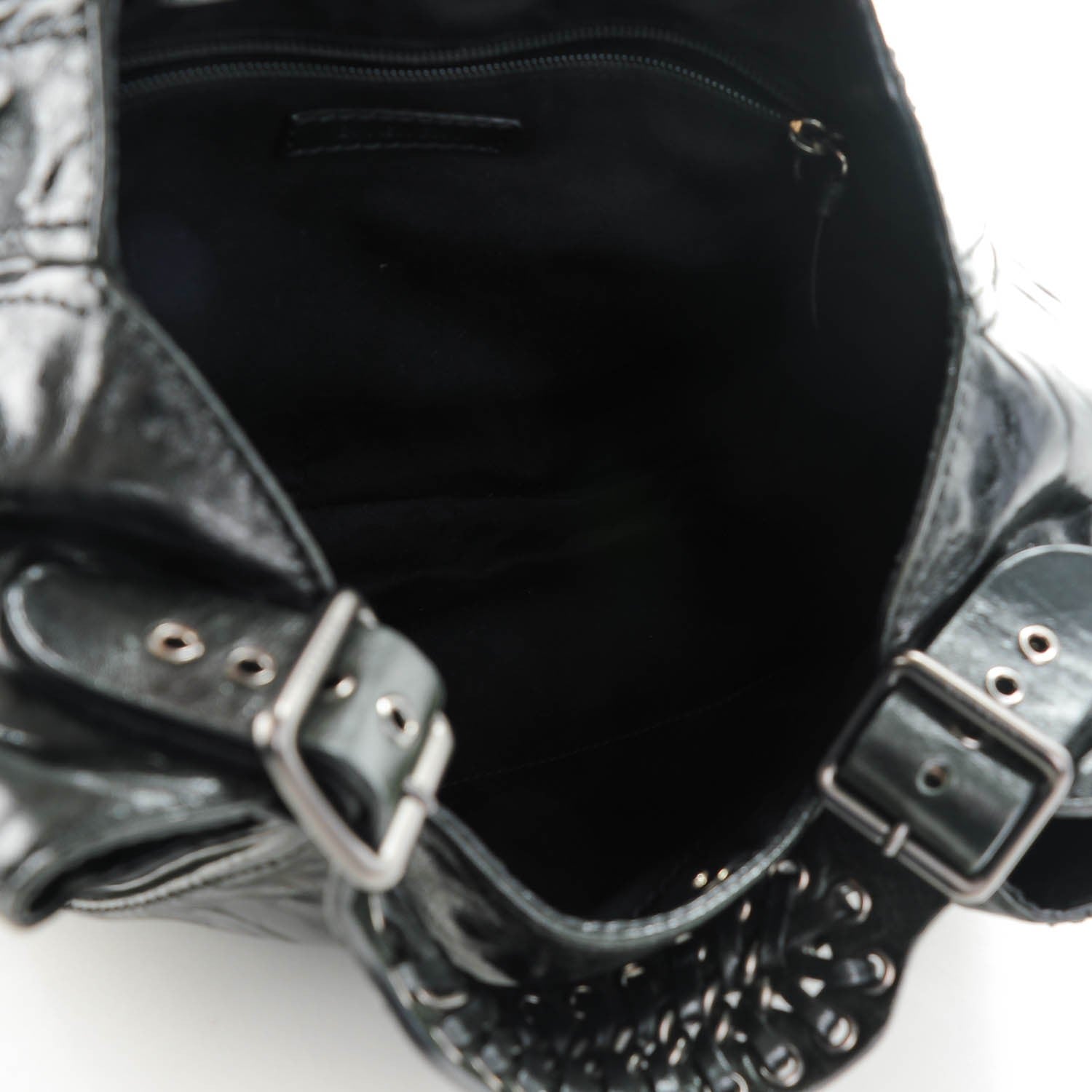 Givenchy Crinkled Patent Lace Up Eclipse Hobo Black 5 of 8
