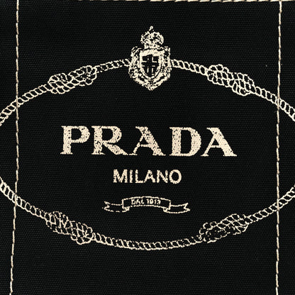 Prada Canapa Small Logo Tote Black Talco 11 of 13