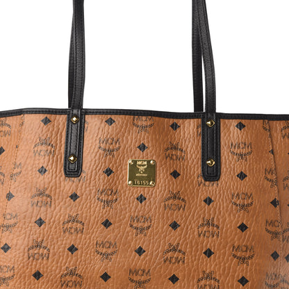 MCM Visetos Medium Project Reversible Shopper Tote Cognac 9 of 16