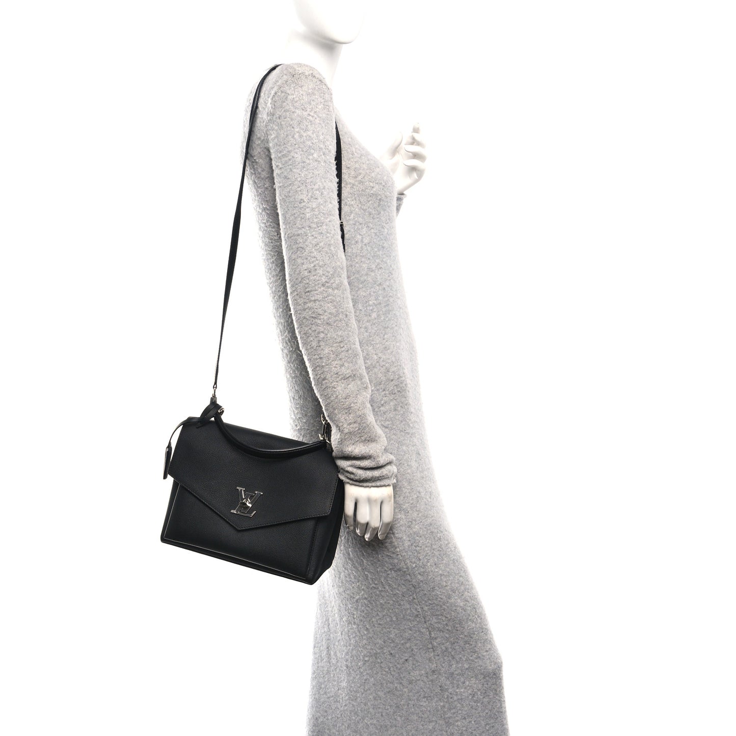 Soft Calfskin My Lockme Top Handle Black