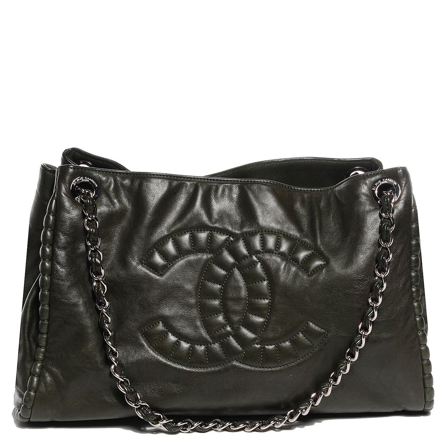 Calfskin On The Bund Tote Green