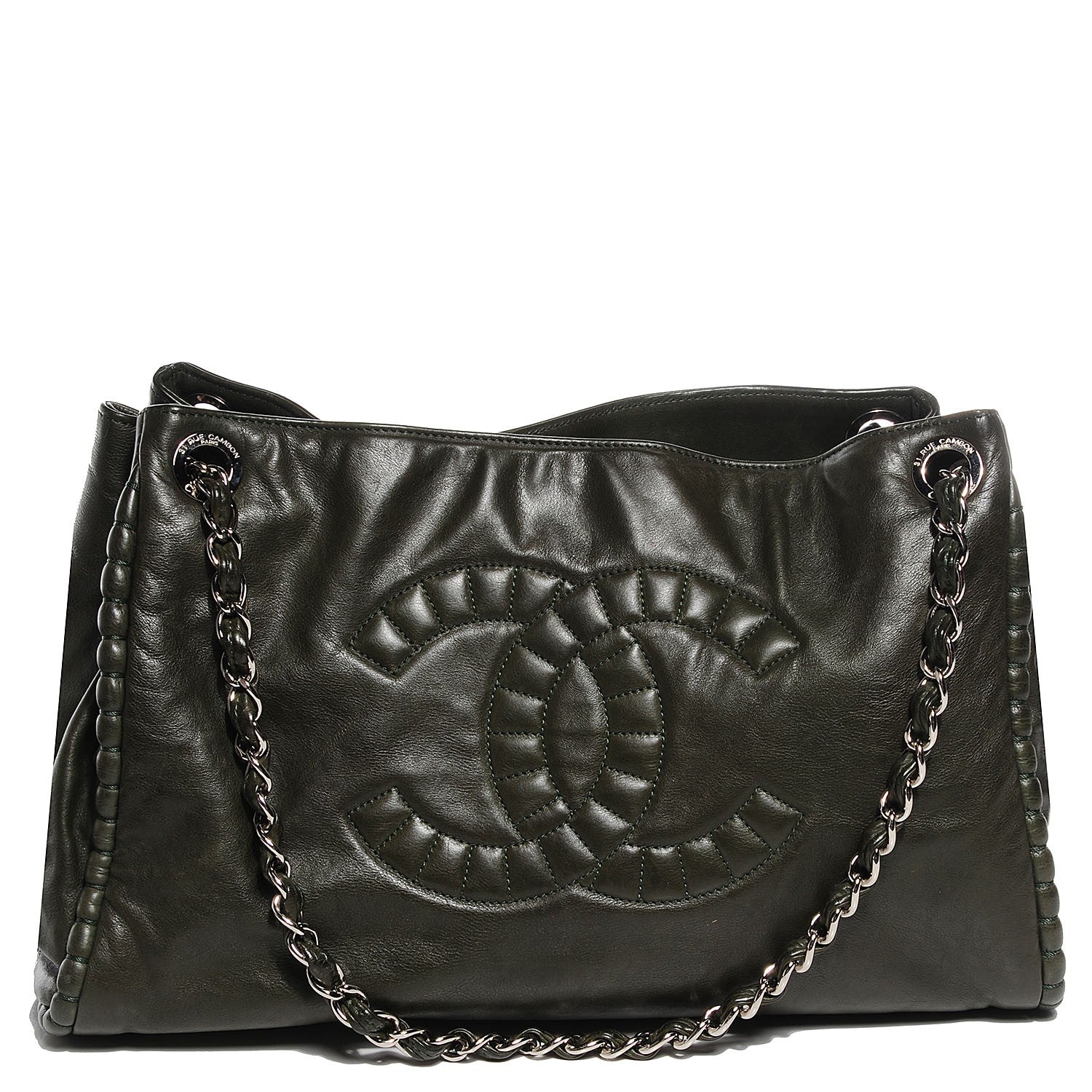 Chanel Calfskin On The Bund Tote Green 1 of 7