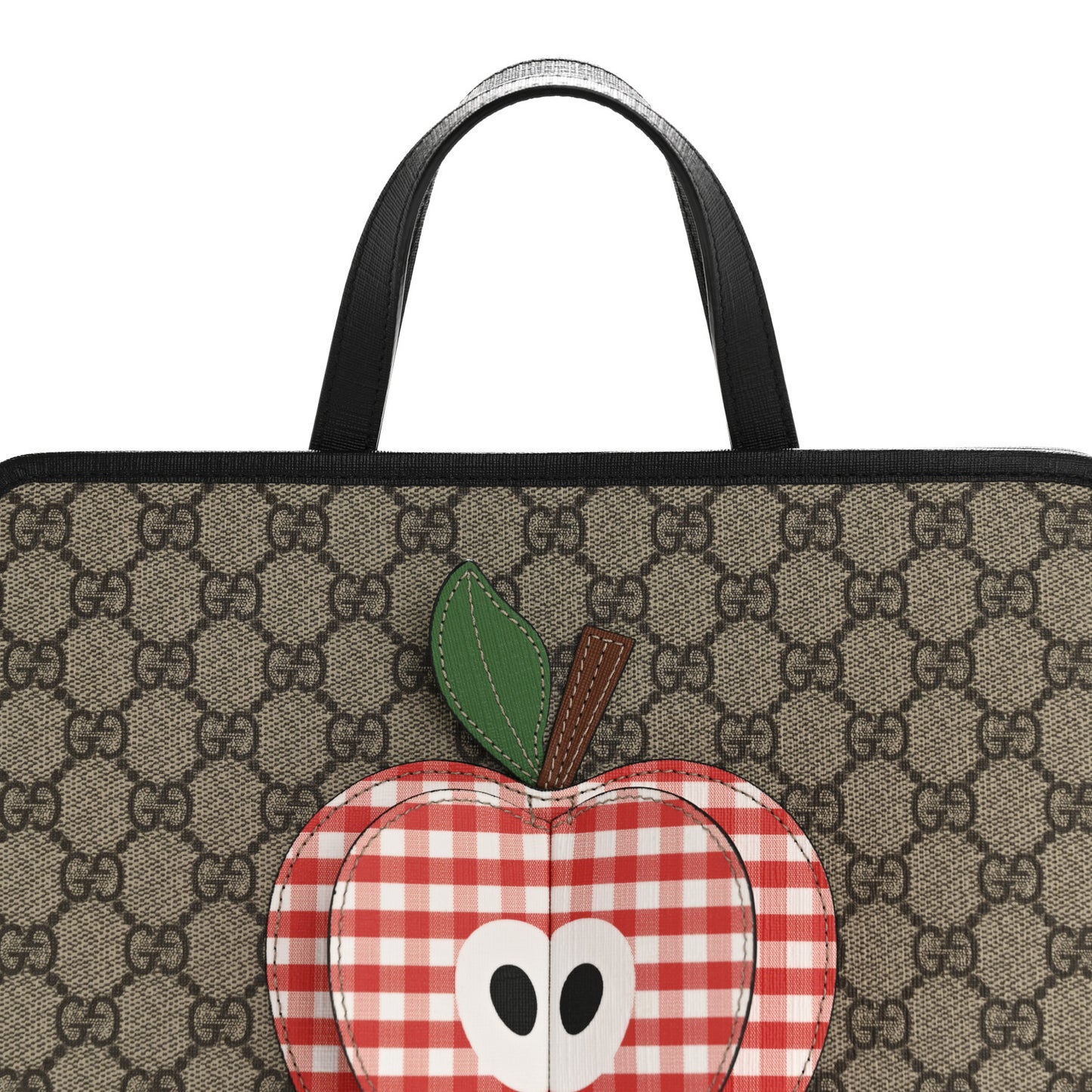 GG Supreme Monogram 3-D Apple Childrens Tote Black