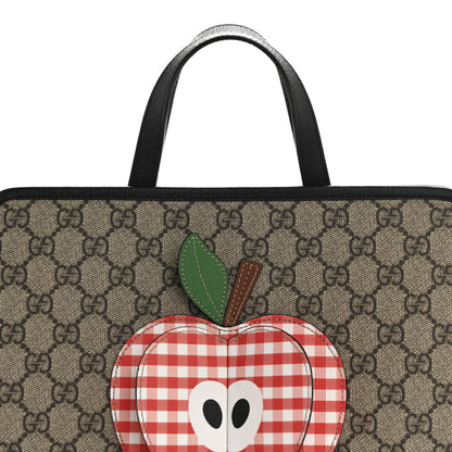 Gucci GG Supreme Monogram 3-D Apple Childrens Tote Black 8 of 12