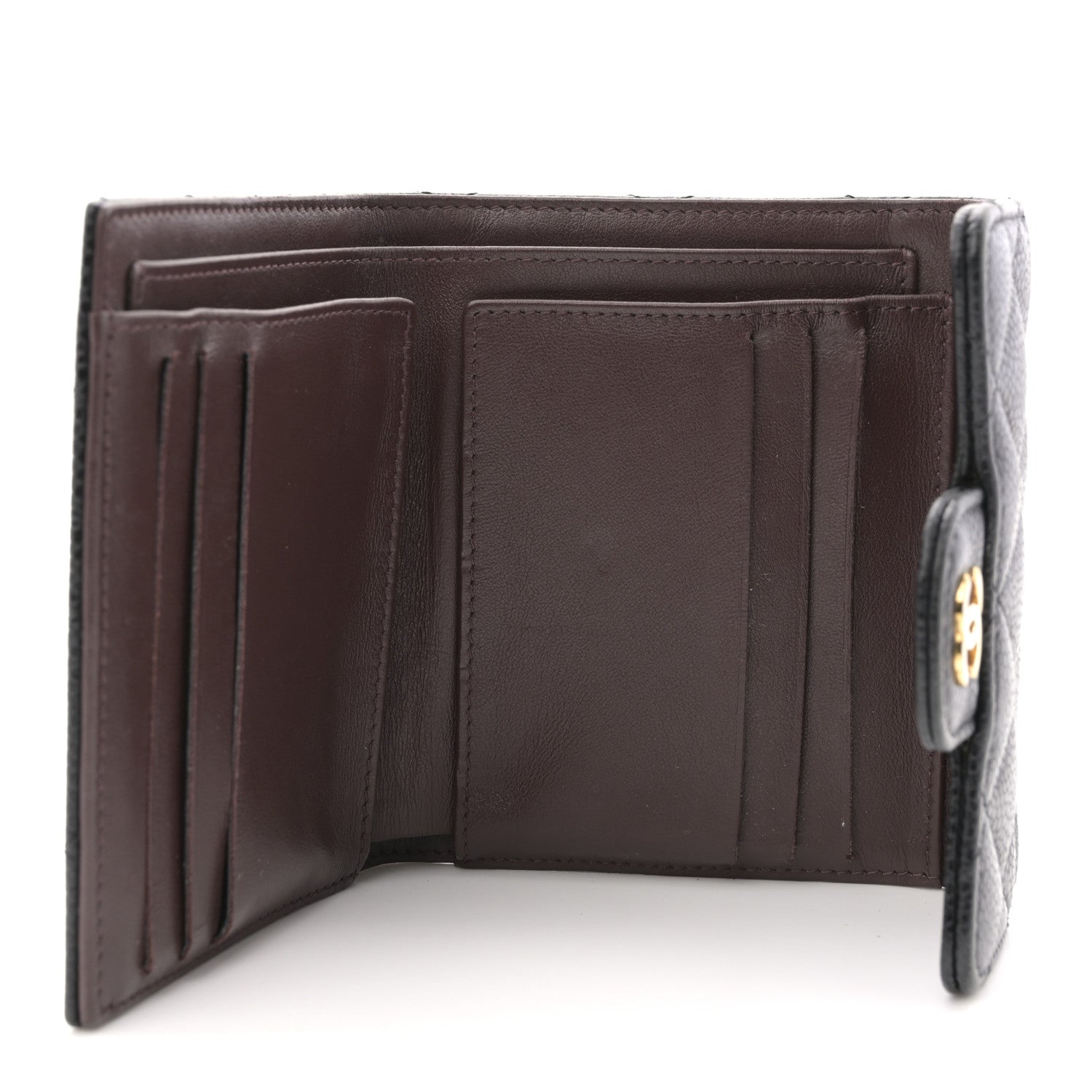 Chanel Caviar Quilted Tri-Fold Flap Wallet Black 5 of 9