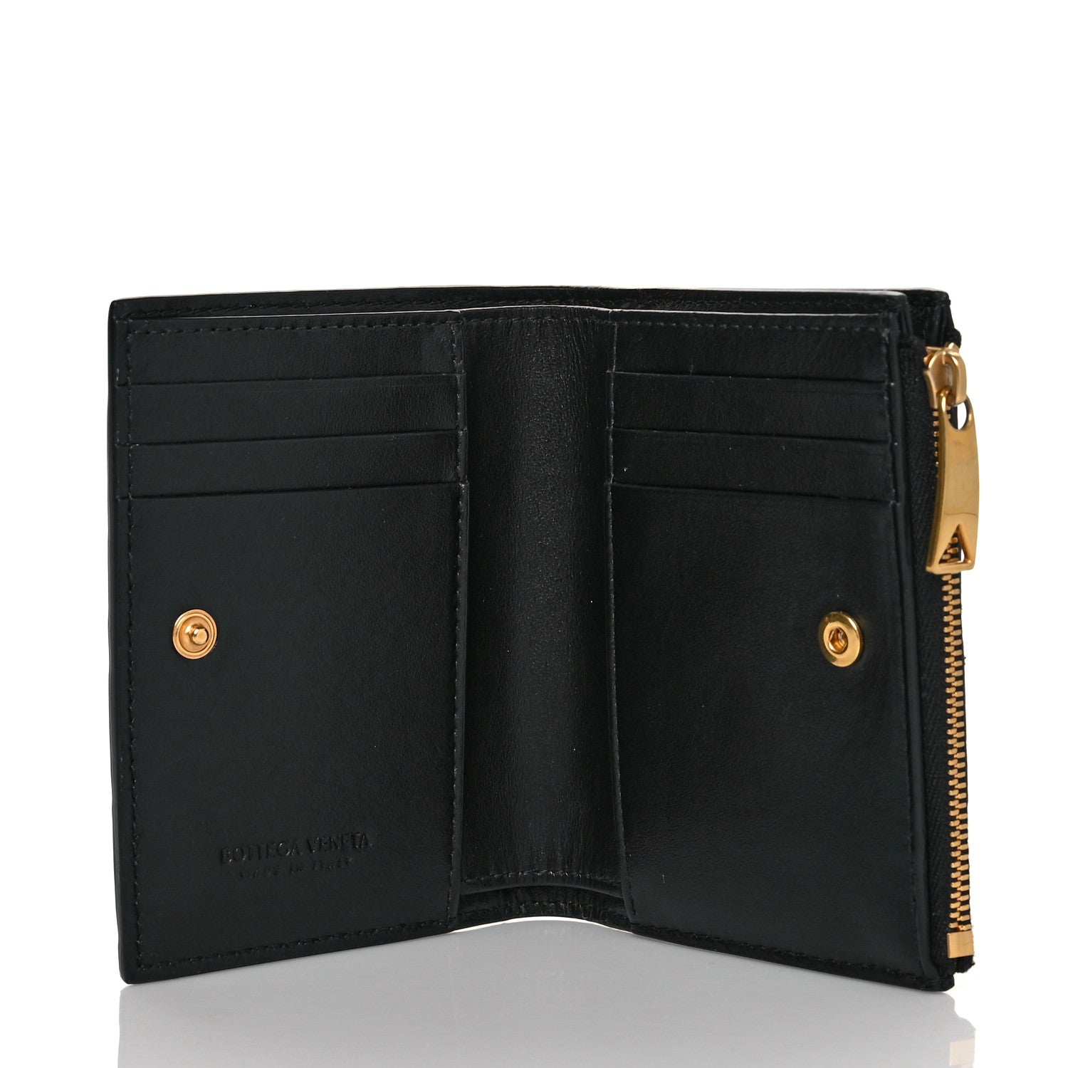 Bottega Veneta Nappa Intrecciato Bifold Zip Wallet Black 5 of 7