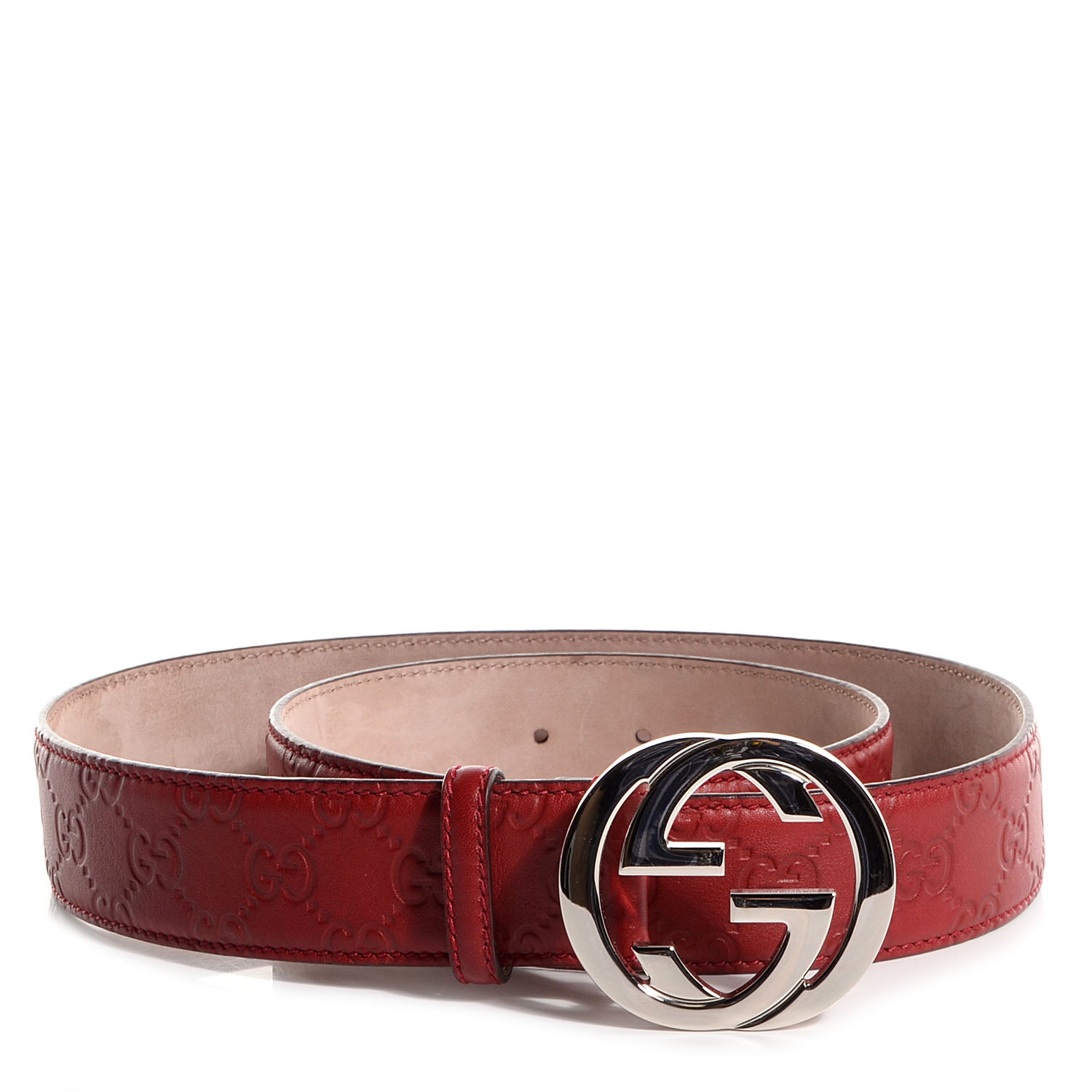 Gucci Guccissima GG Belt 95 38 Red 1 of 4