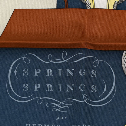 Hermes Silk Springs Springs Scarf 90 Creme Gris Fonce 5 of 5