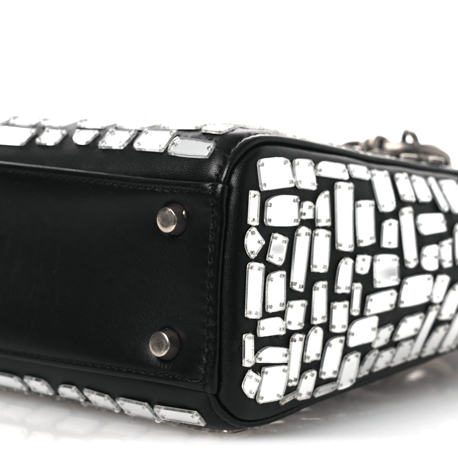 Christian Dior Smooth Calfskin Embroidered Mini Mosaic of Mirrors Lady Dior Black 10 of 12