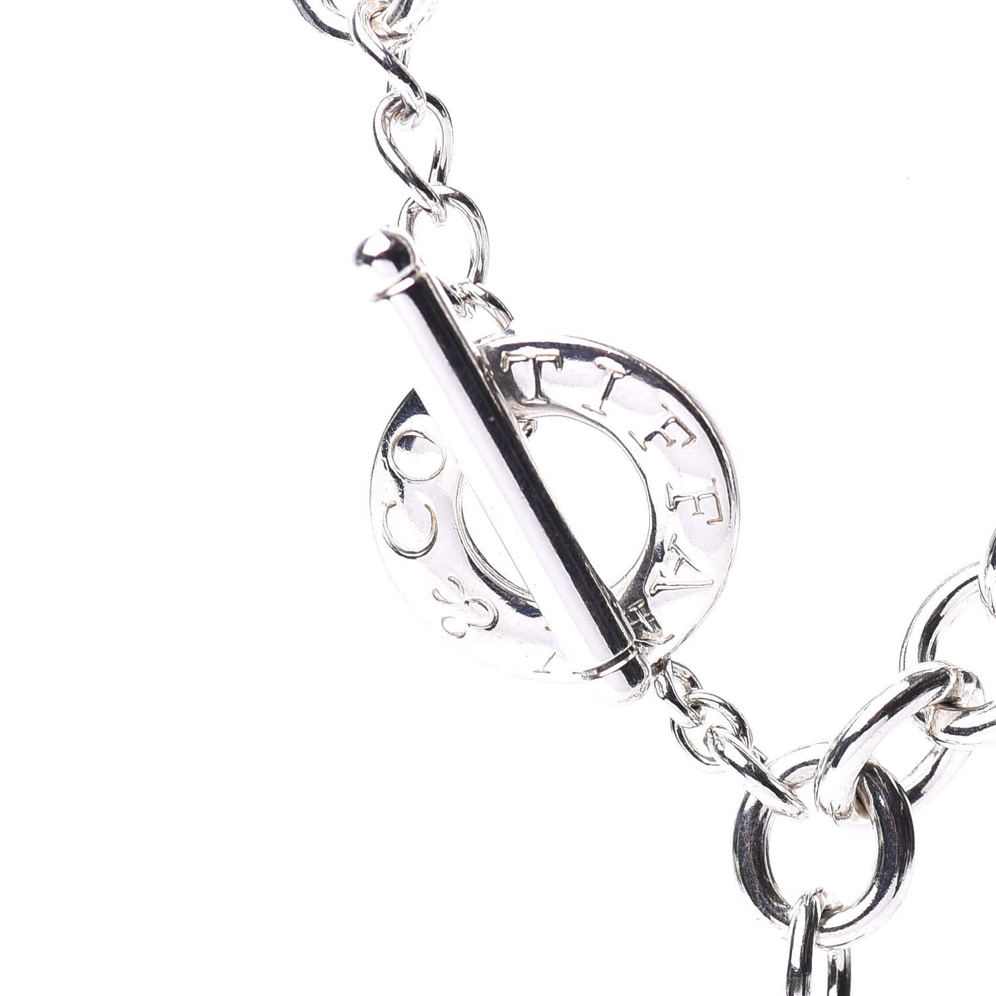 Sterling Silver Heart Tag Toggle Necklace
