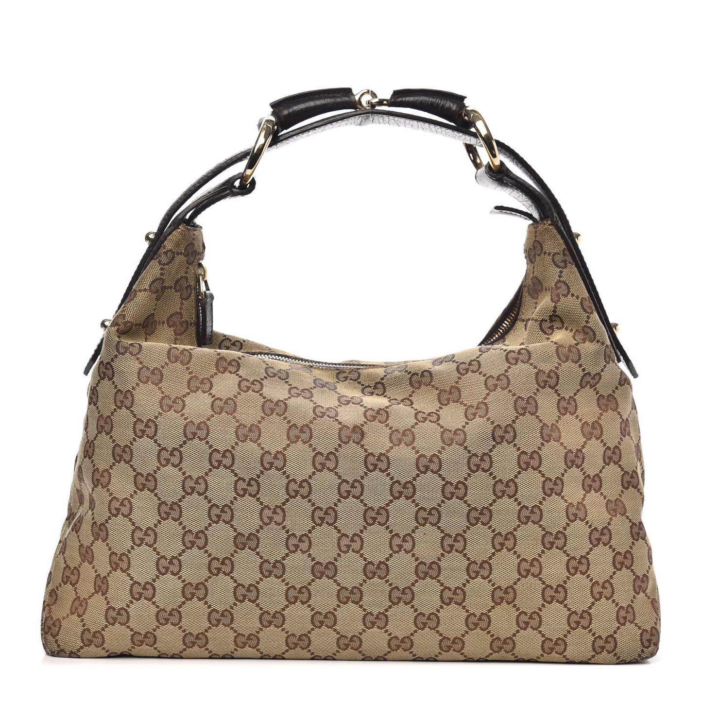 Monogram Medium Horsebit Chain Hobo Dark Brown