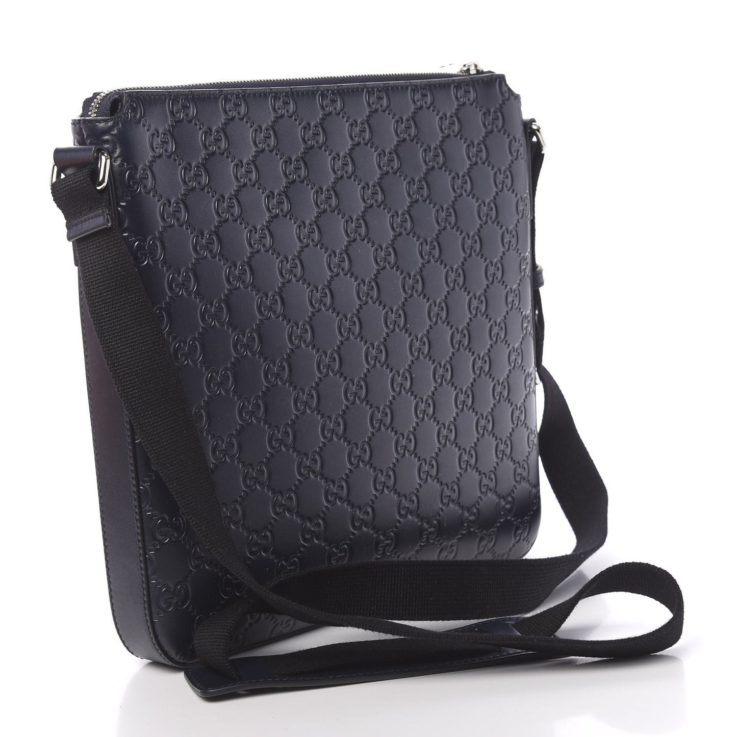 Guccissima Signature Medium Flat Messenger Bag Blue