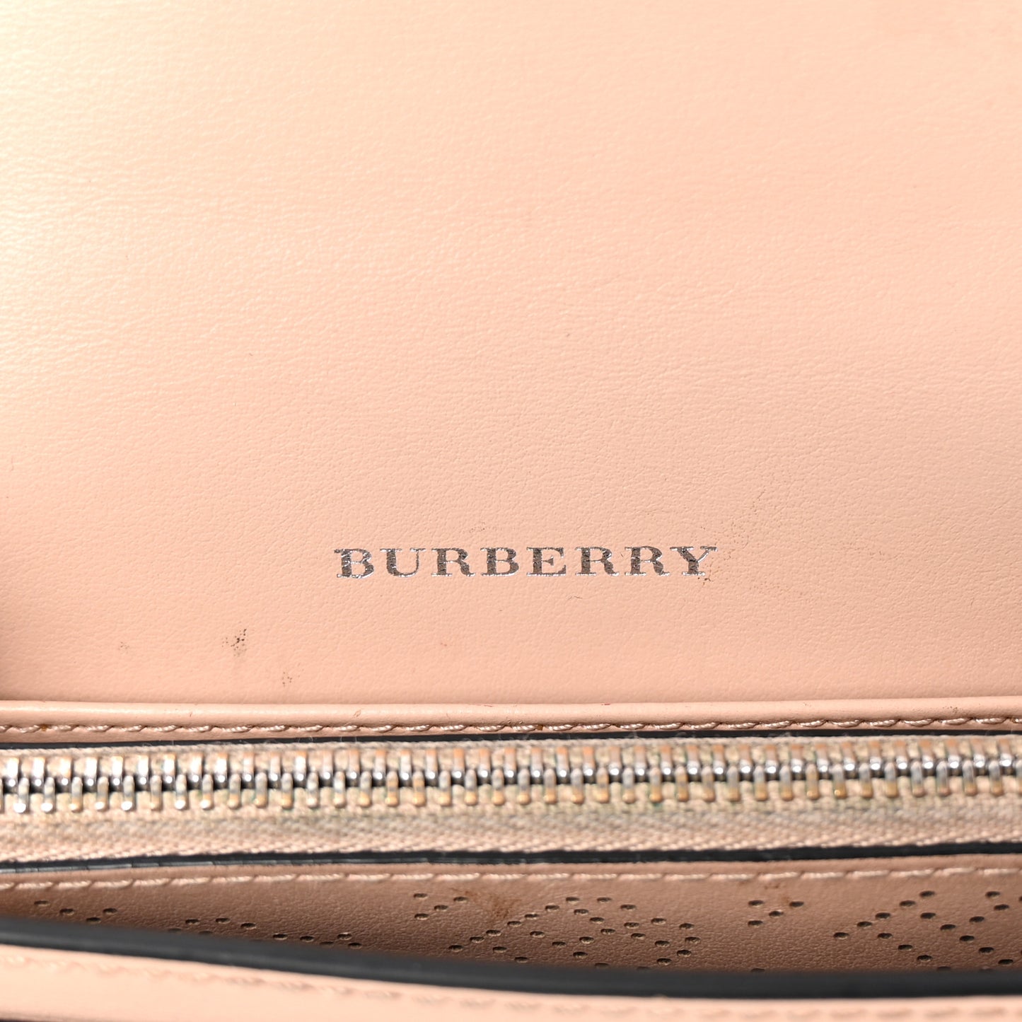 Calfskin Perforated Halton Wallet Pale Fawn Pink