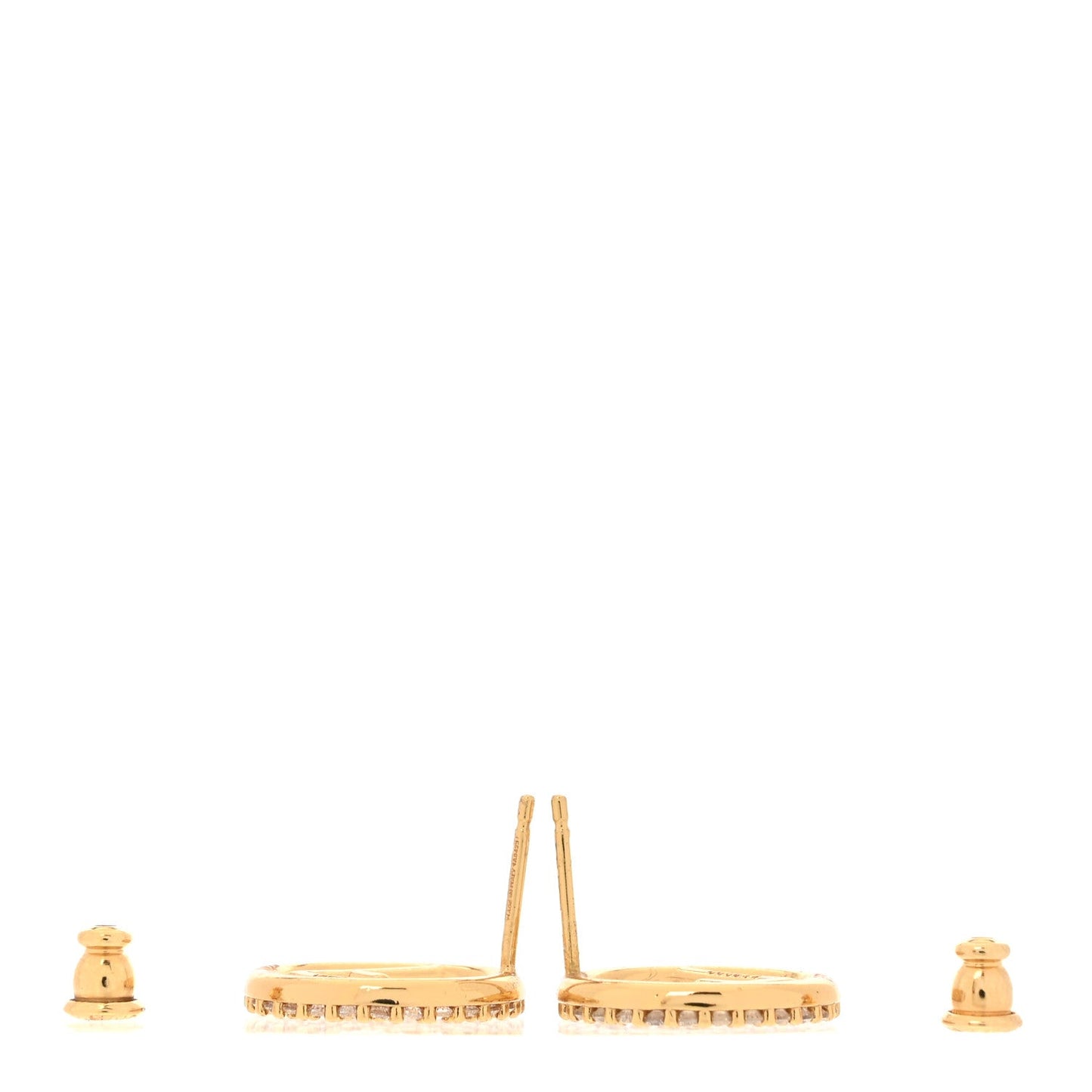 FF Crystal Round Earrings Gold