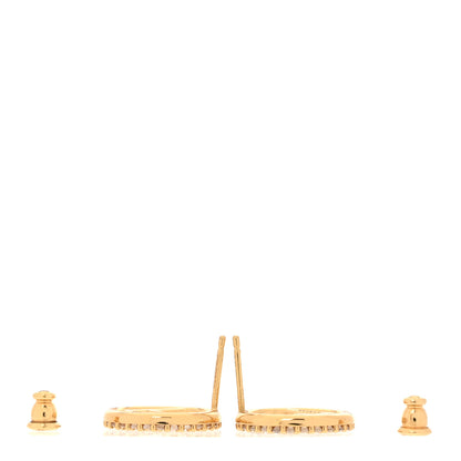 Fendi FF Crystal Round Earrings Gold 3 of 4