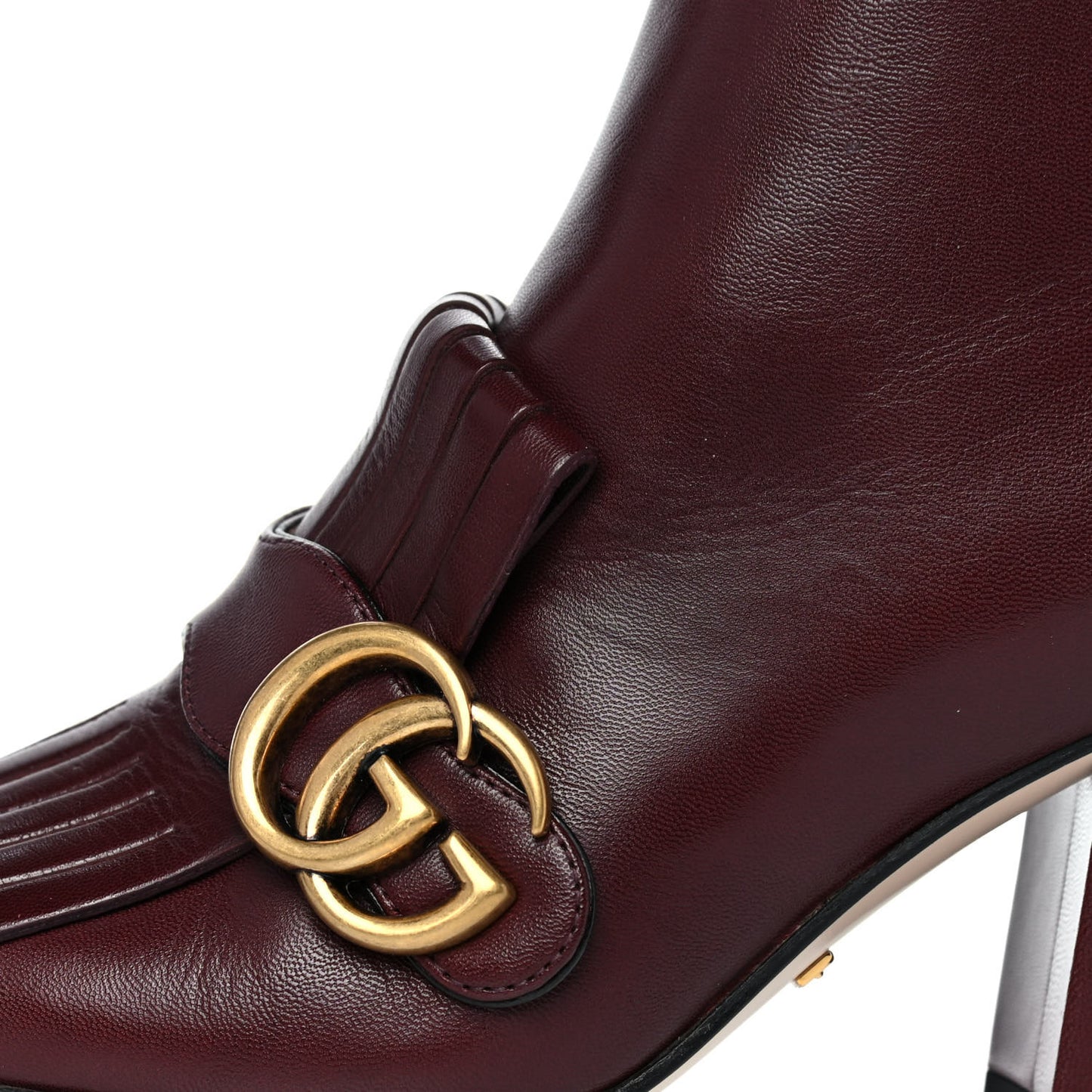 Malaga Kid GG Marmont Fringe 75mm Ankle Boots 35 Vintage Bordeaux