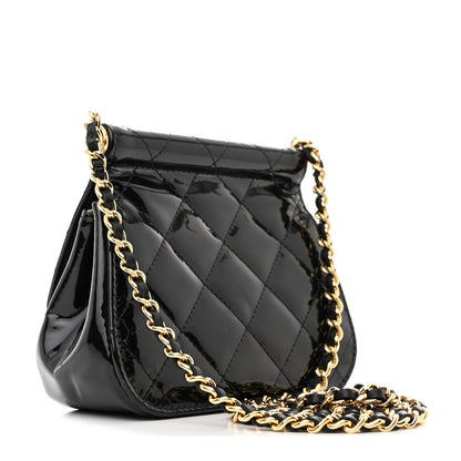 Chanel Patent Quilted Frame Clutch Flap With Chain Black 3 of 11
