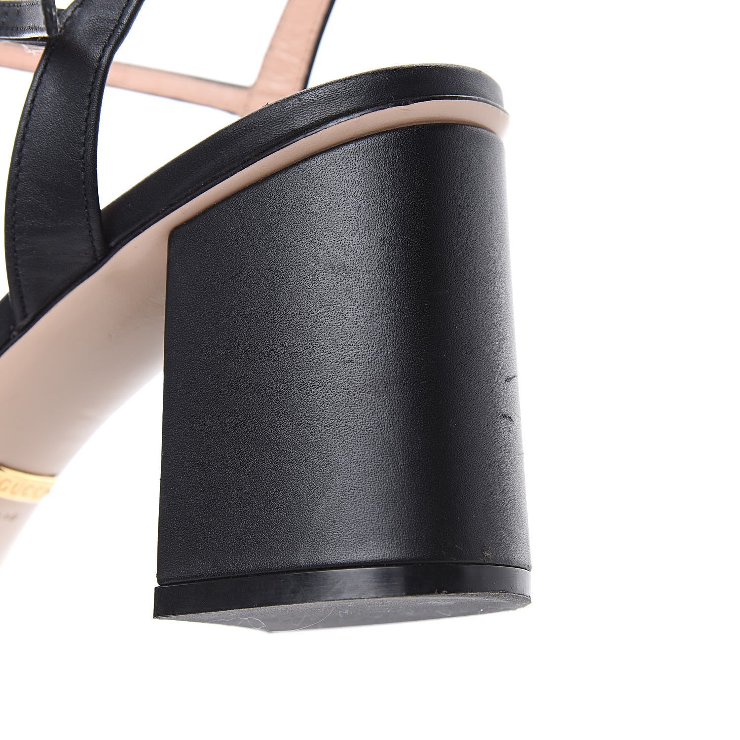Gucci Lifford Calfskin GG Marmont Ankle Wrap 75mm Sandals 39 Black 10 of 12