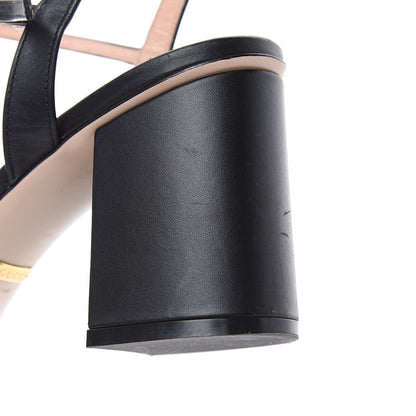 Gucci Lifford Calfskin GG Marmont Ankle Wrap 75mm Sandals 39 Black 10 of 12