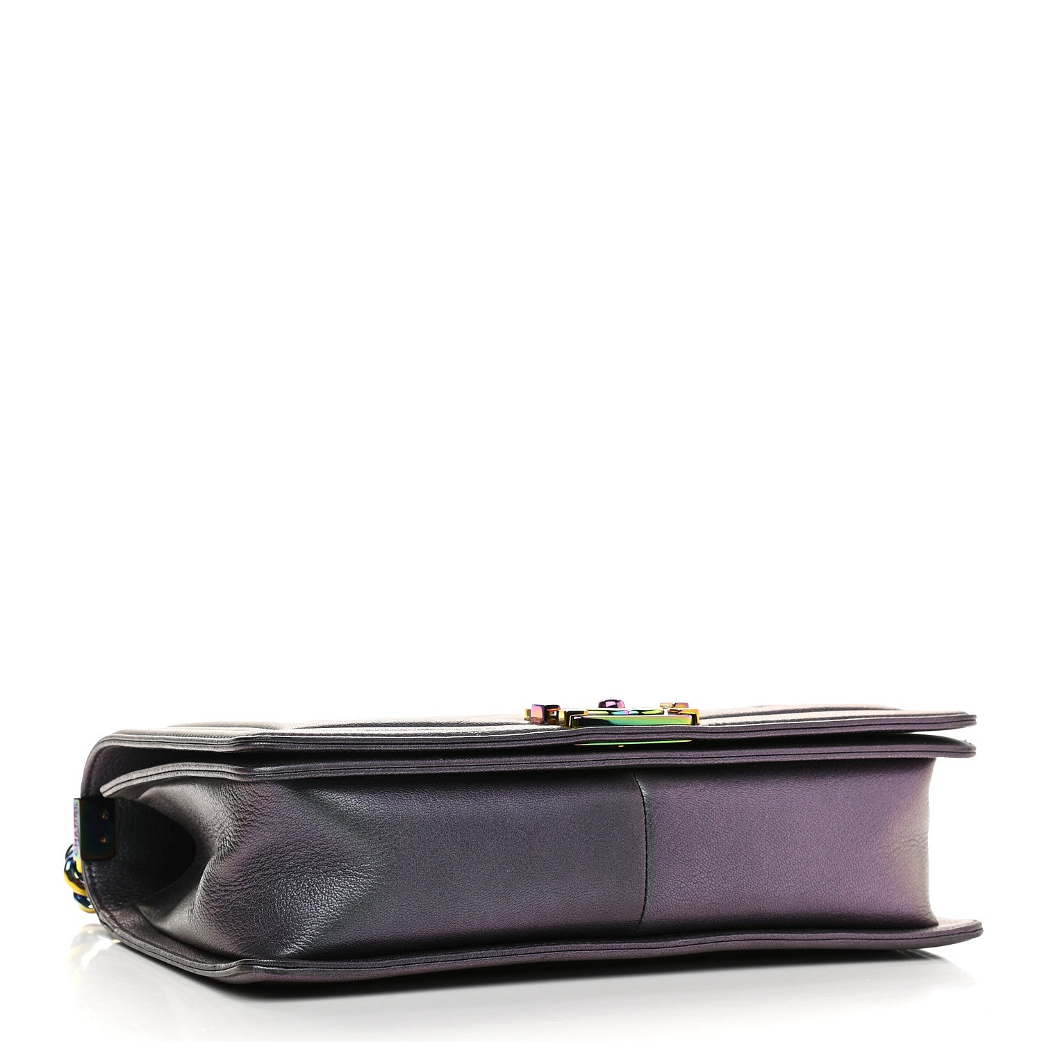 Chanel Iridescent Goatskin Quilted New Medium Boy Flap Purple 4 of 10
