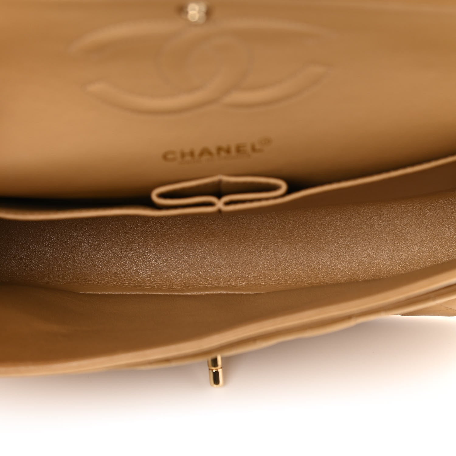 Chanel Lambskin Quilted Medium Double Flap Beige 4 of 15
