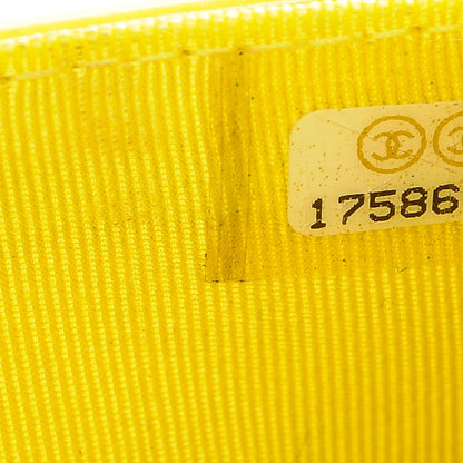 Chanel Patent Quilted Wallet On Chain WOC Yellow 8 of 8