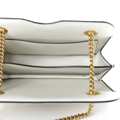 Fendi Vitello Glacier Karligraphy Pocket Shoulder Bag White Ice Black 4 of 9