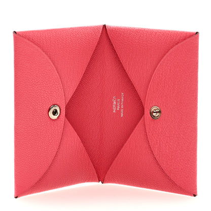 Hermes Chevre Mysore Calvi Card Case Rose Lipstick 5 of 8