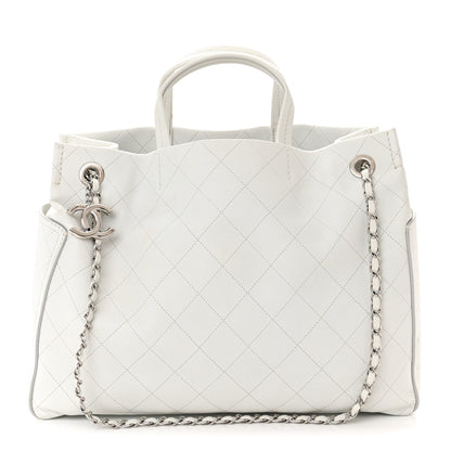 Chanel Grained Calfskin CC Pocket Tote White 1 of 12