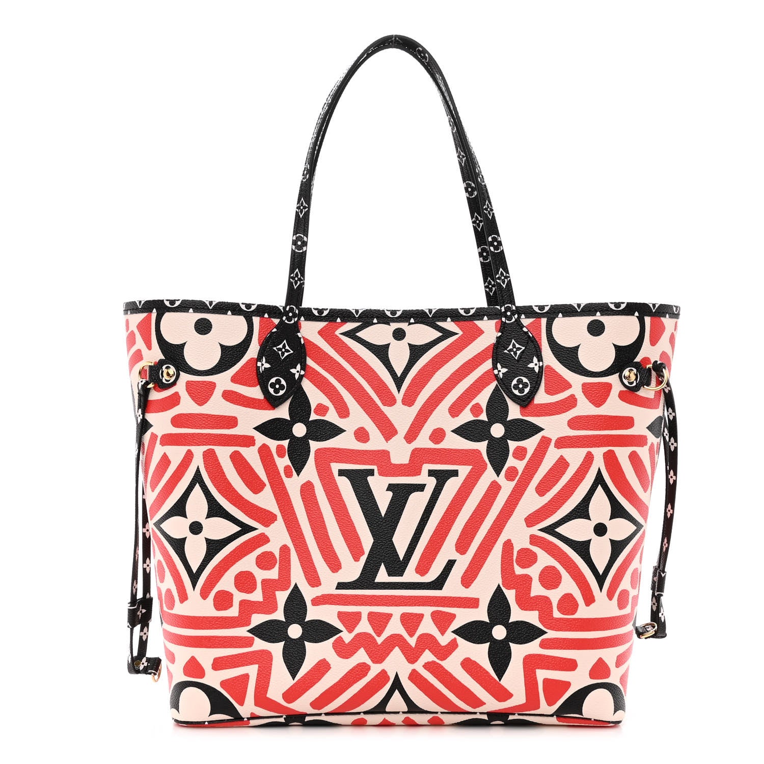 Louis Vuitton Monogram Giant Crafty Neverfull MM Creme Rouge Black 3 of 10