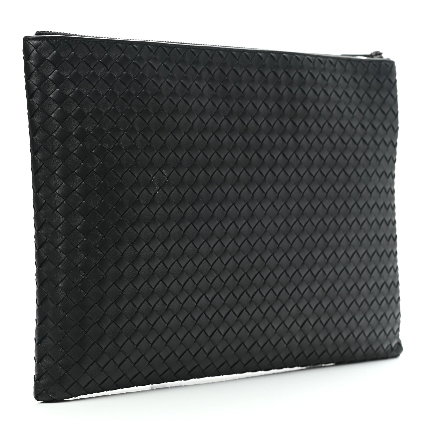 Nappa Intrecciato Large Zip Pouch Black