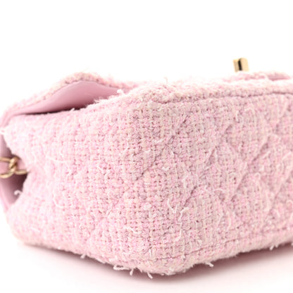 Chanel Tweed Quilted Mini Rectangular Flap Pink 9 of 10
