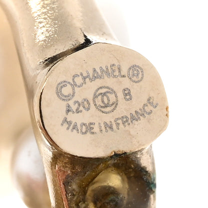 Chanel Crystal Pearl CC Drop Earrings Gold 4 of 6
