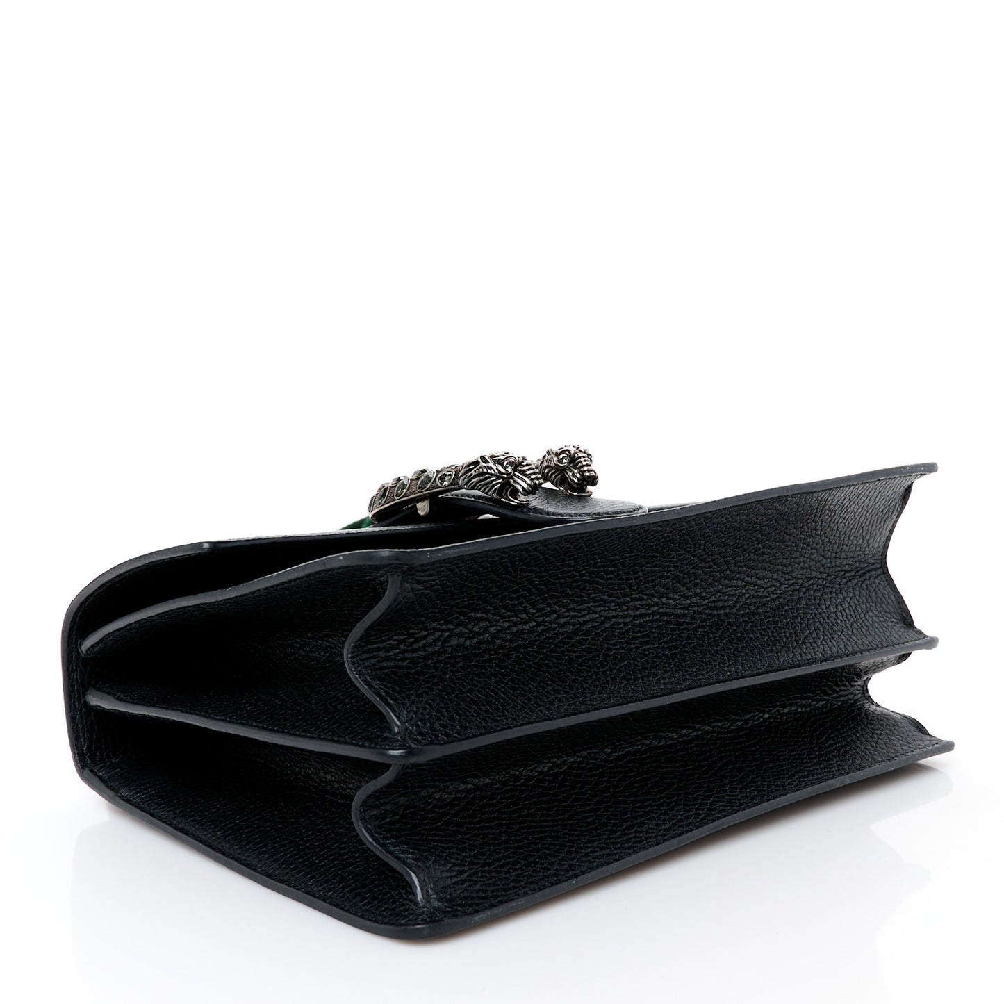 Dollar Calfskin Crystal Web Medium Dionysus Bamboo Top Handle Bag Black Black Diamond
