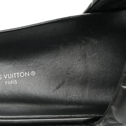 Louis Vuitton Calfskin Embossed Monogram Sunset Flat Comfort Mule 38 Black 10 of 10