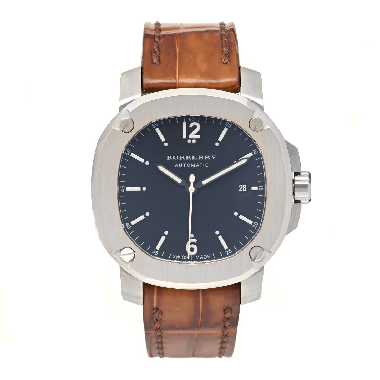 Stainless Steel Alligator 41mm The Britain Automatic Watch Black BBY1202