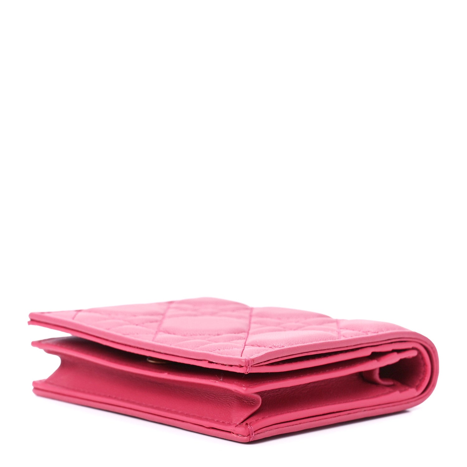 Christian Dior Lambskin Cannage Mini Lady Dior Wallet Pink 10 of 13