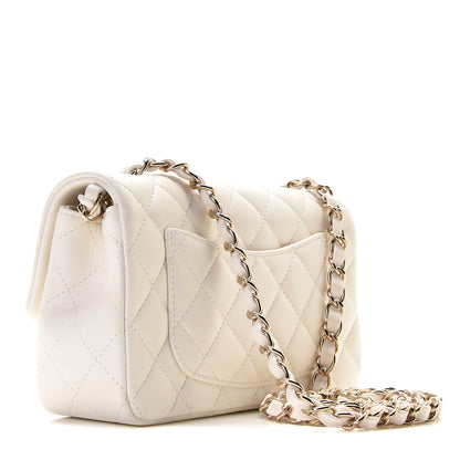 Chanel Lambskin Quilted Mini Rectangular Flap White 2 of 8