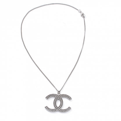 Chanel Crystal Large CC Necklace Silver Black 4 of 6