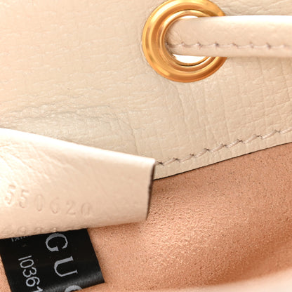 Gucci GG Supreme Monogram Textured Calfskin Web Mini Ophidia Bucket Bag Beige Ebony Mystic White 7 of 11