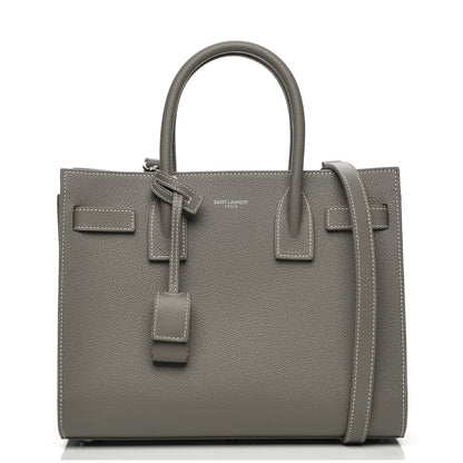 Saint Laurent Grained Calfskin Topstich Baby Sac De Jour Fog 1 of 6