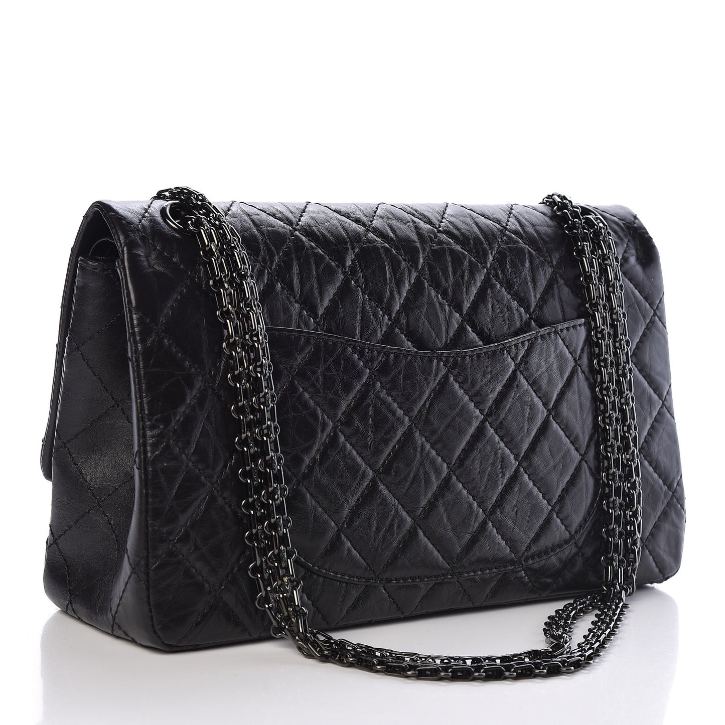 Aged Calfskin Quilted 2.55 Reissue 226 Flap So Black