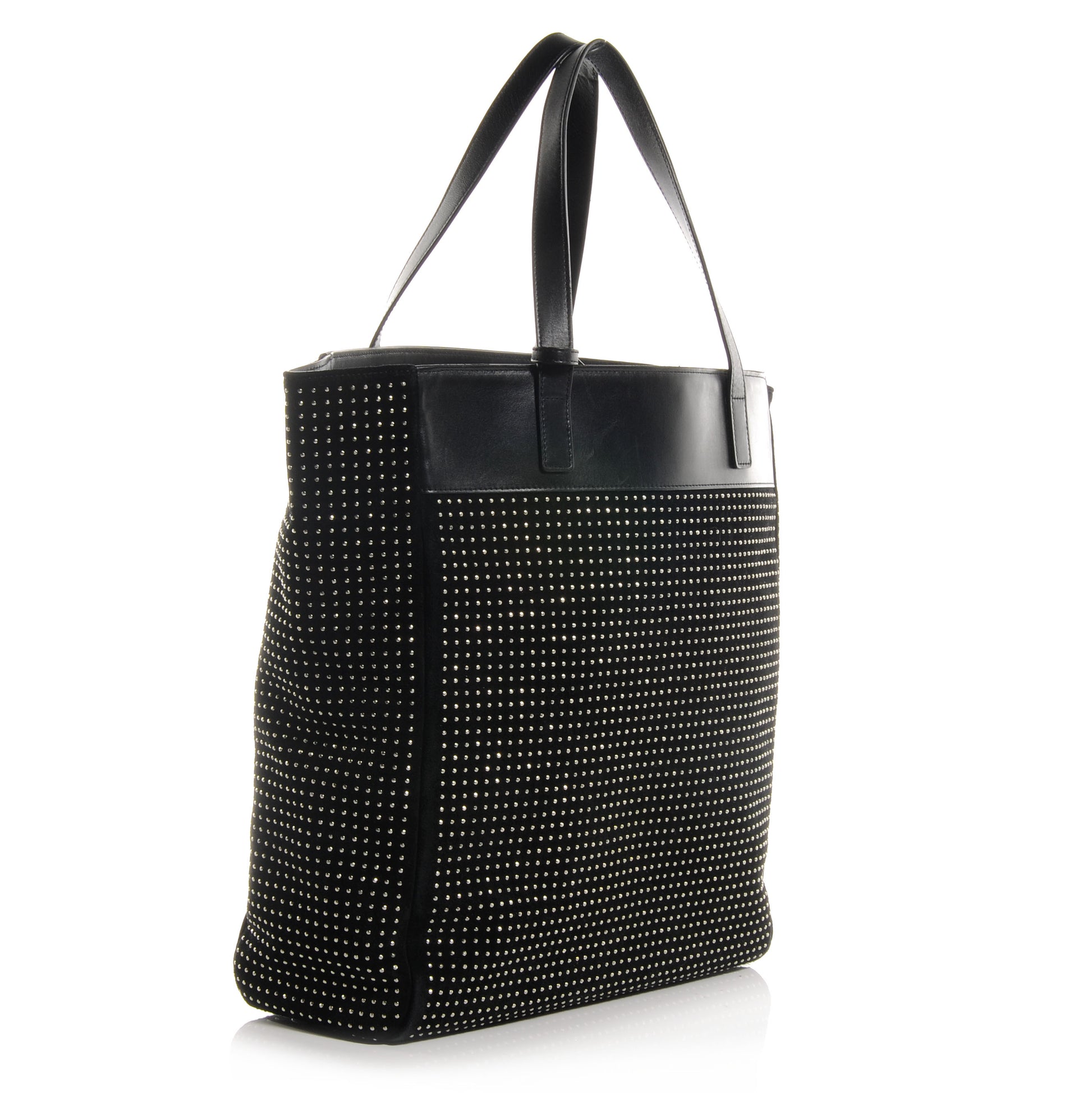 Saint Laurent Leather Studded North South Shopper Tote Black 3 of 7