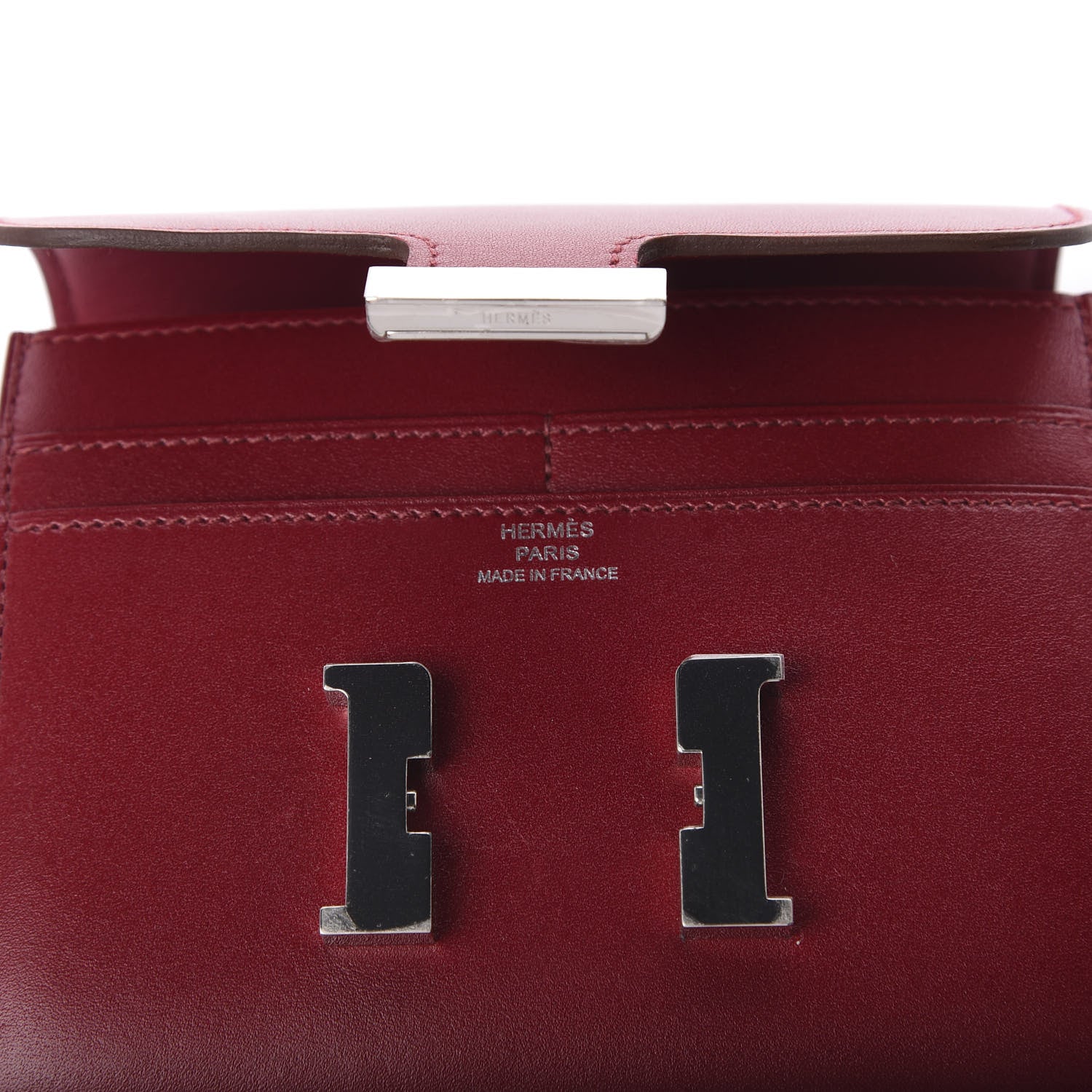 Hermes Veau Tadelakt Constance Short Wallet Rubis 8 of 8