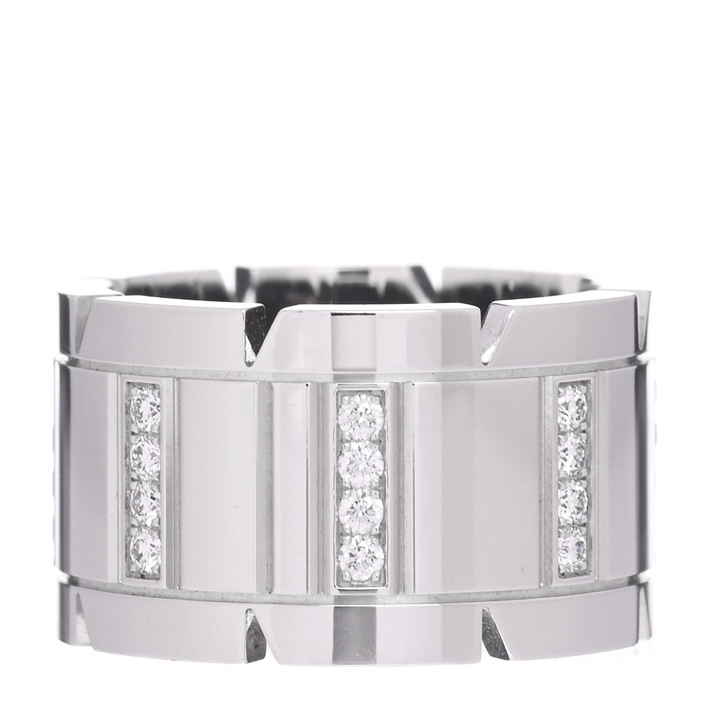 18K White Gold Diamond 11mm Tank Francaise Ring 47 4