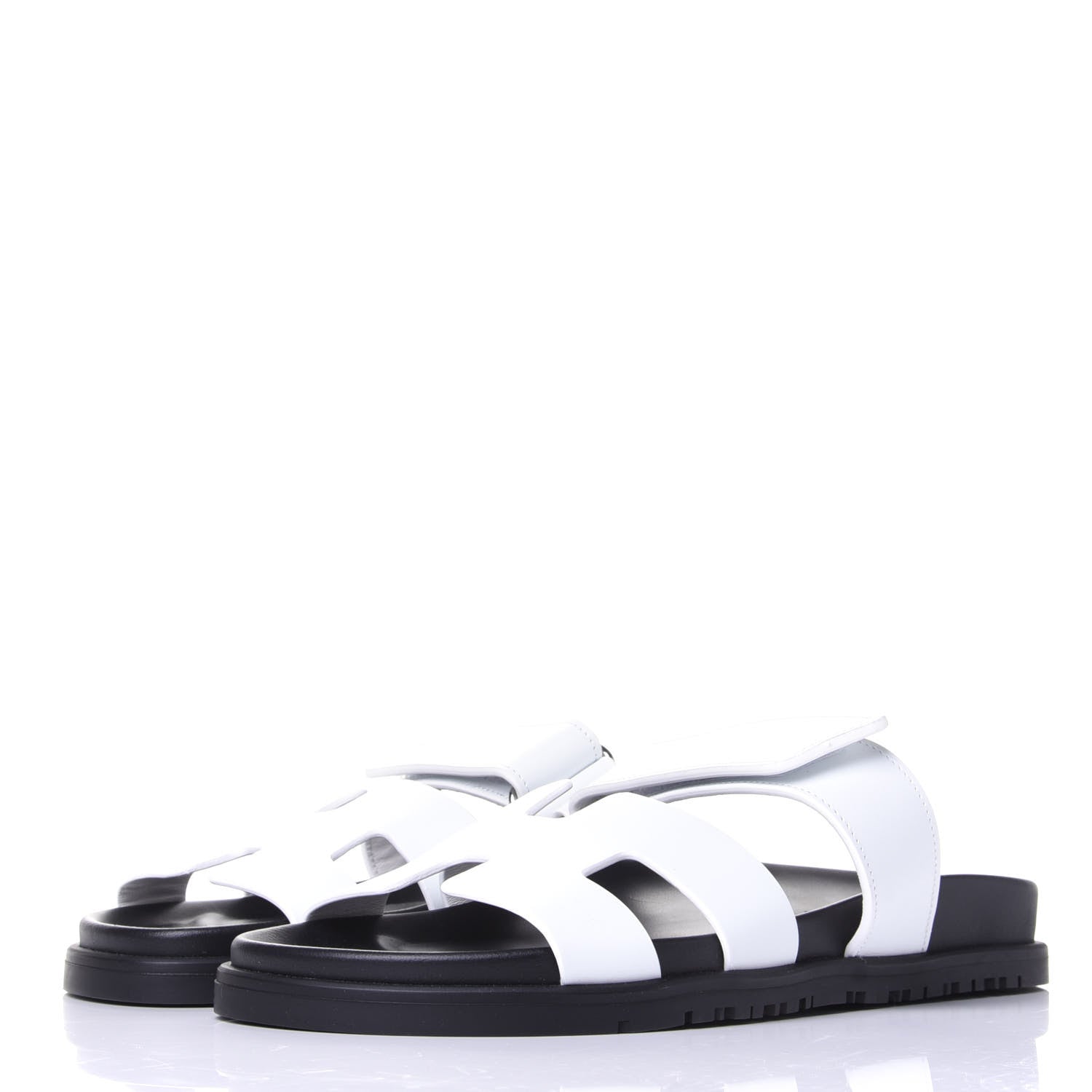Hermes Calfskin Womens Chypre Sandals 37 White 3 of 11