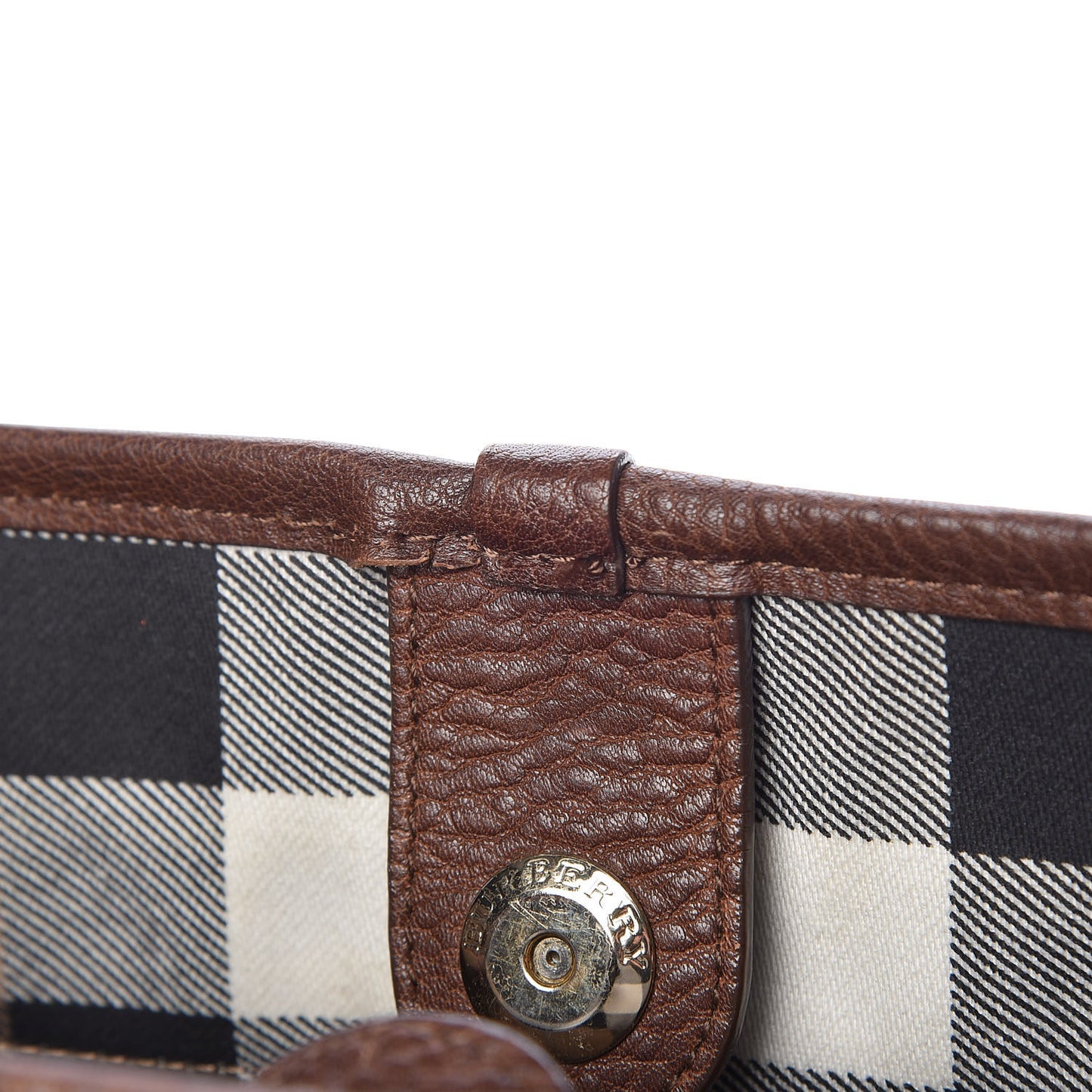 Canvas Calfskin Logo Tote Brown